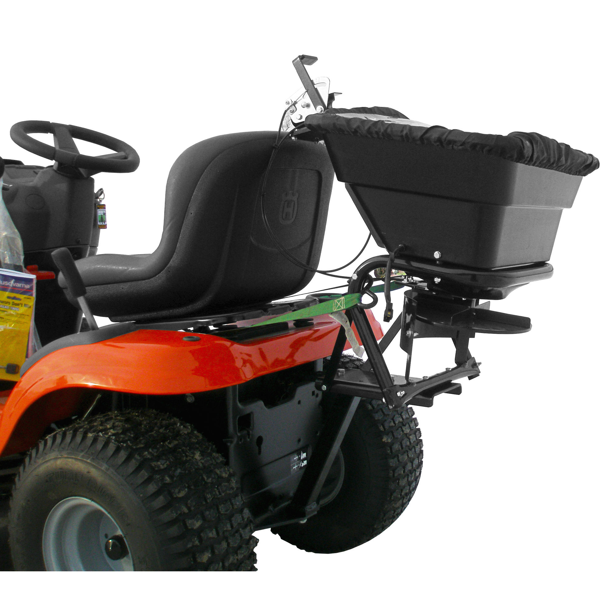 Yard Tuff, Lawn Tracotr Spreader, 12 volt, Capacity 80 lb, Spreader Type Broadcast, Model# AS-80LT12